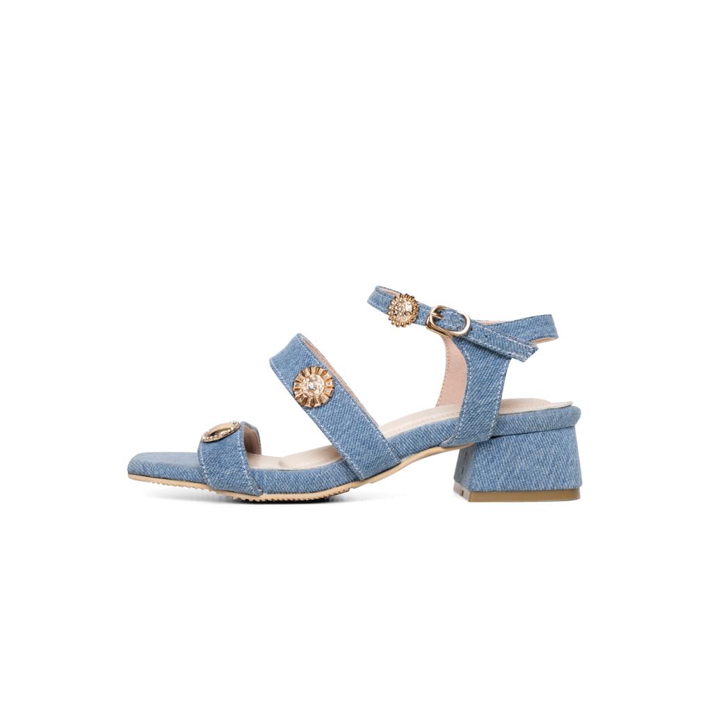 CHARLOTTE BLOCK HEELS BLUE JEANS